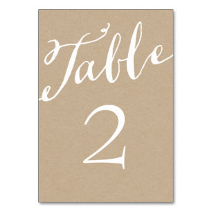 Numéro De Table Numéros de tableau de calligraphie rustique chic