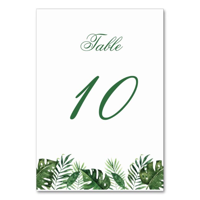 Numéro De Table Numéros de tableau de feuille de palme tropicale (Par défaut)