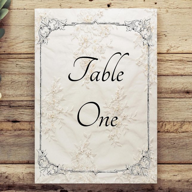 Numéro De Table Numéros de tableau des Mariages de dentelle brodés (Créateur téléchargé)