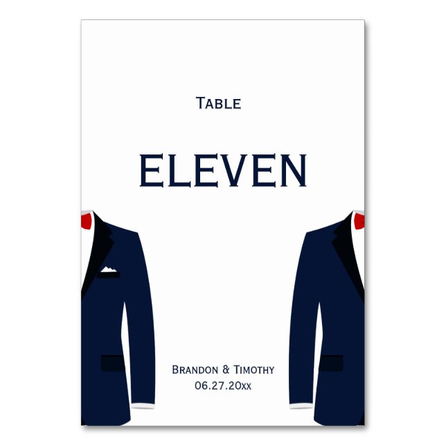 Numéro De Table Numéros De Tableau Des Mariages Gays Bleus Et Blan (Par défaut)