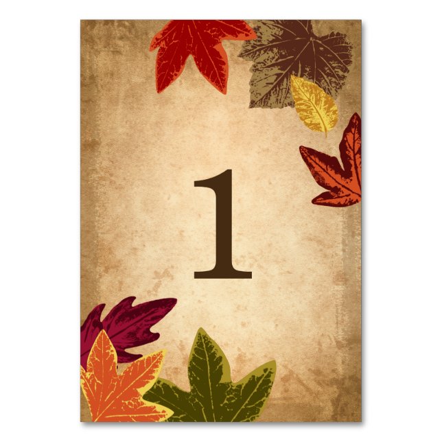 Numéro De Table Numéros de tableau Mariage de automne rustique | F (Par défaut)