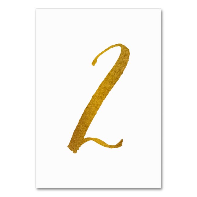Numéro De Table Numéros de tableau mariage (Faux Gold Foil) 2 (Par défaut)