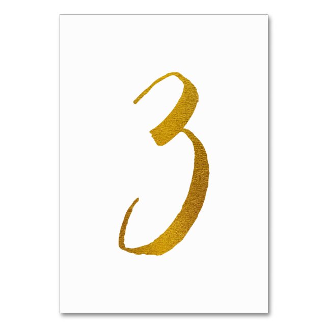 Numéro De Table Numéros de tableau mariage (Faux Gold Foil) 3 (Par défaut)