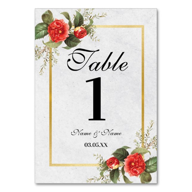Numéro De Table Numéros de tableau Mariage Noël Festive Rouge Or (Par défaut)