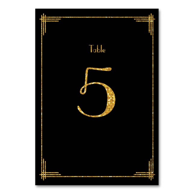 Numéro De Table Numéros de tableau mariage Séquines d'or Art Déco  (Par défaut)