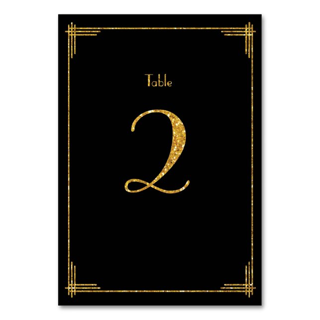 Numéro De Table Numéros de tableau mariage Séquines d'or Art Déco  (Par défaut)