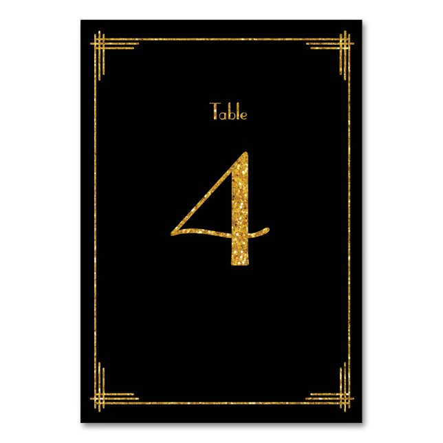 Numéro De Table Numéros de tableau mariage Séquines d'or Art Déco  (Par défaut)