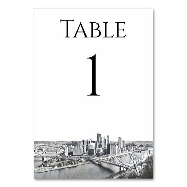 Numéro De Table Numéros de tableau Skyline de Pittsburgh (Par défaut)