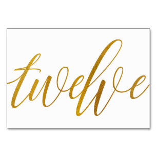 Numéro De Table Numéros de tableau - Typographie de luxe -Faux Gol