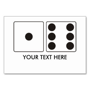 Numéro De Table Numéros DICE pips 1 + 6 + votre texte