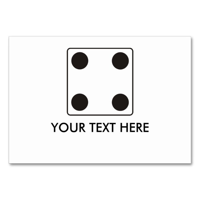 Numéro De Table Numéros DICE pips 4 + votre texte (Devant)