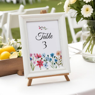 Numéro De Table Numéros du tableau de Baby shower fleur sauvage