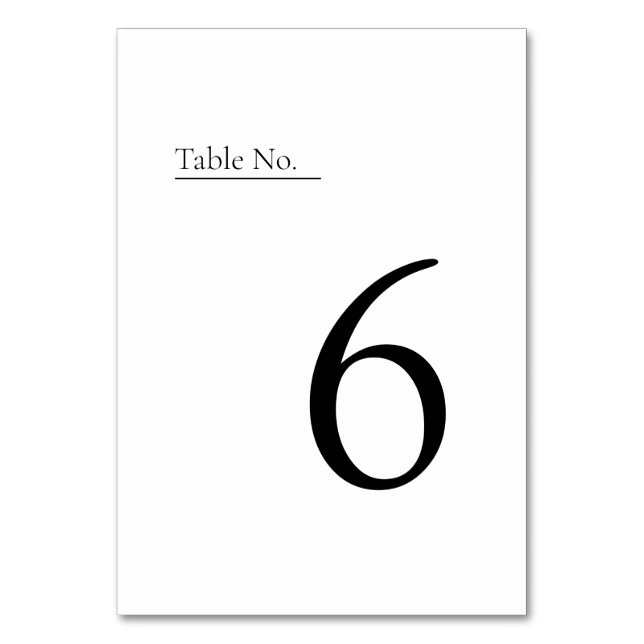 Numéro De Table Numéros minimalistes + modernes (Par défaut)