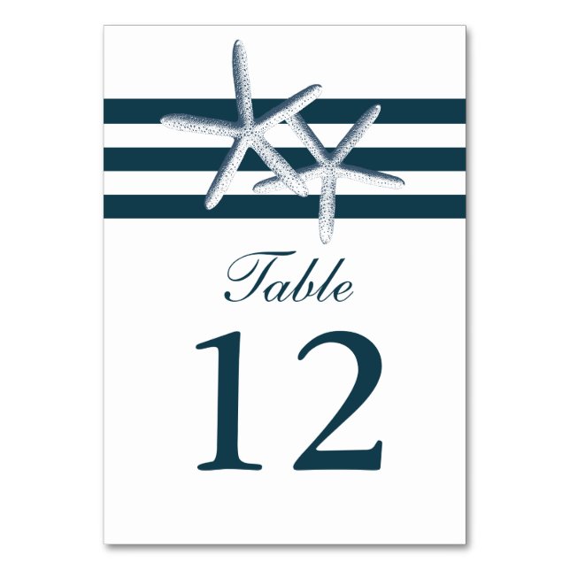 Numéro De Table Numéros simples du Mariage de poisson étoilé nauti (Par défaut)