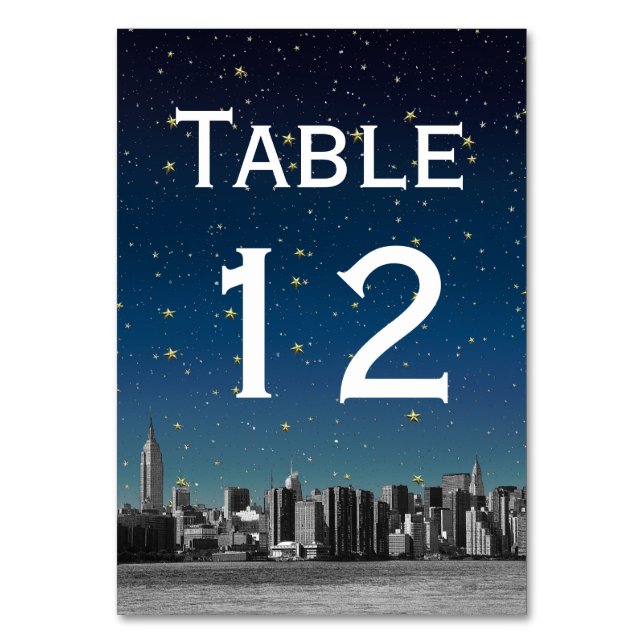 Numéro De Table NYC Large Skyline Gradient Blue Starry do-it-yours (Par défaut)