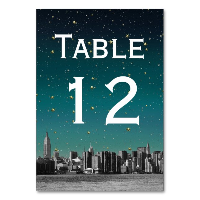 Numéro De Table NYC Large Skyline Gradient Dusk Starry do-it-yours (Par défaut)
