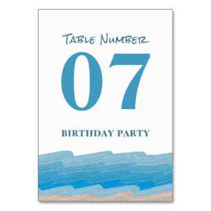 Numéro De Table Ocean Beach Anniversaire Table No.