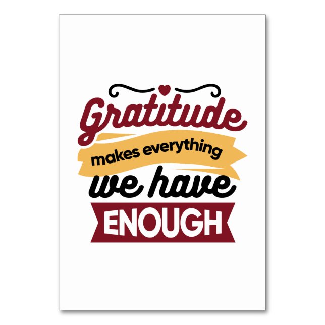 Numéro De Table Oeuvre de foi et de gratitude - Uplifting Christia (Par défaut)