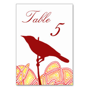 Numéro De Table Oiseau sur une branche