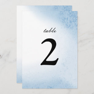 Numéro de table Ombre aquarelle Bleu