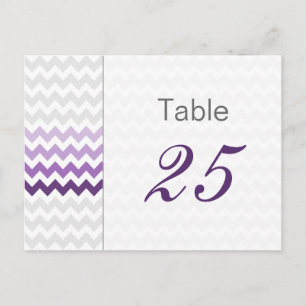 Numéro de table Ombre de mariage Mod chevron viole