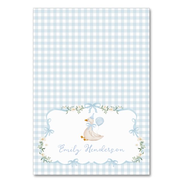 Numéro De Table One Silly Goose Blue Balloon Table Place Cards (Par défaut)
