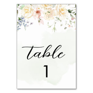 Numéro De Table Onglet Baby shower floral neutre vert Ours vert