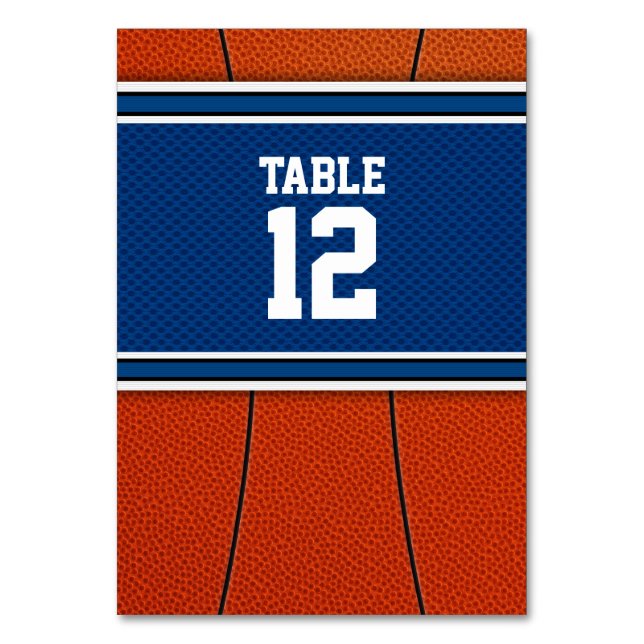 Numéro De Table Orange Blue Basketball Bar Mitzvah (Par défaut)