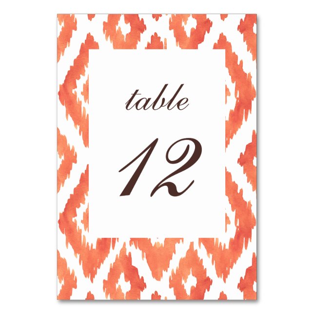 Numéro De Table Orange Ikat (Par défaut)