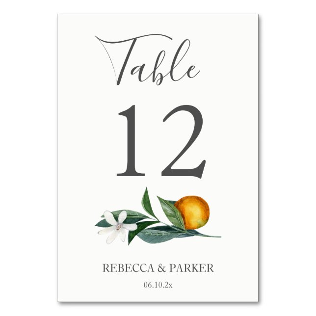 Numéro De Table Oranges Mariage personnalisé (Par défaut)
