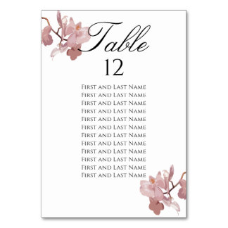 Numéro De Table Orchidée Rose Foncé