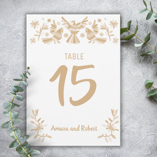 Numéro de table Otomi beige