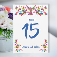 Numéro de table Otomi coloré