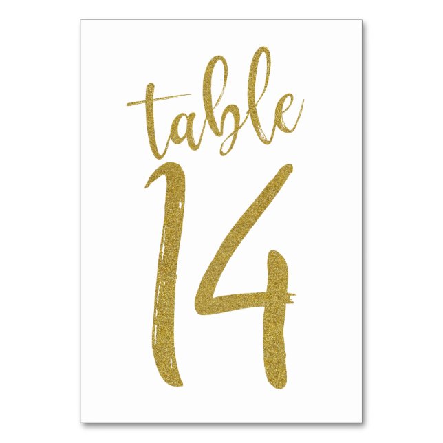Numéro de table pailleté or 14 (Par défaut)