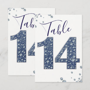 Numéro de table Paillettes Denim & Diamonds Bling 