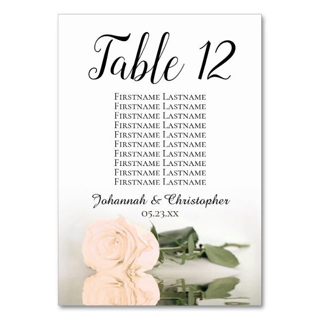 Numéro De Table Pale Peach Rose Élégant tableau de mariage (Par défaut)