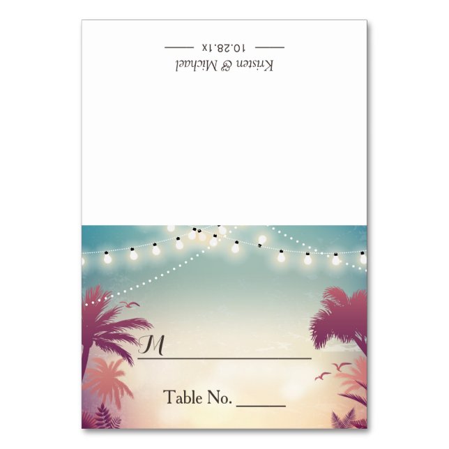 Numéro De Table Palm Beach String Lights Outdoor Mariage Place (Par défaut)