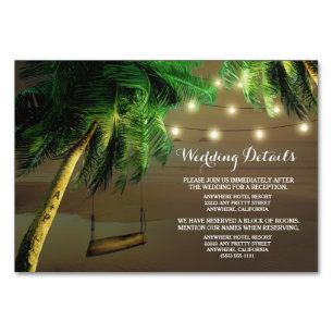 Numéro De Table Palm sculpté Lumières de plage Mariage Insertion C