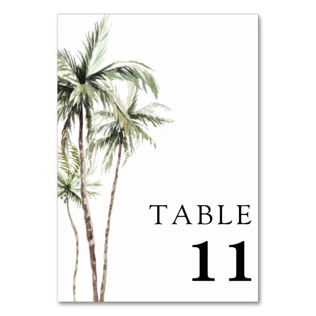 Numéro De Table Palm Tree Tropical | Mariage minimal (Par défaut)