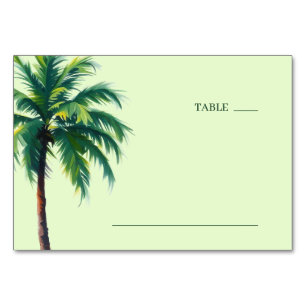 Numéro De Table Palmier à l'aquarelle pastel serein