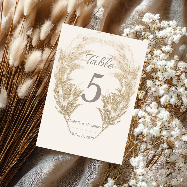 Numéro De Table Pampas Grass Table Card (Pampas Grass Table Card Number)