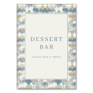 Numéro De Table Panneau de bar à desserts bleu abstrait convivial