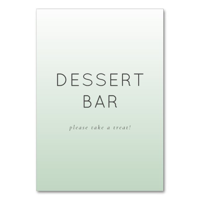 Numéro De Table Panneau de bar à desserts dégradé à la menthe apai (Par défaut)