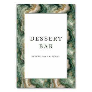 Numéro De Table Panneau de Bar à Desserts en Marbre Vert Joyeux