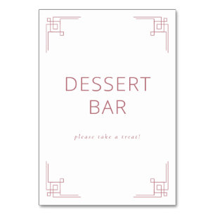 Numéro De Table Panneau de bar à desserts géométrique rose élégant