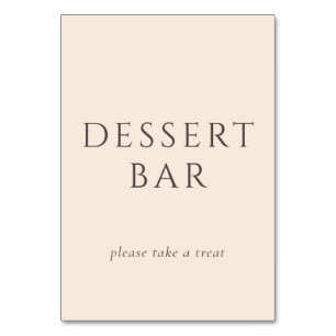 Numéro De Table Panneau de bar à desserts minimaliste beige sophis