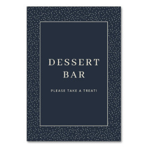 Numéro De Table Panneau de bar à desserts minimaliste de la marine