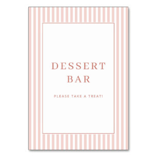 Numéro De Table Panneau de bar à desserts minimaliste rose joyeux