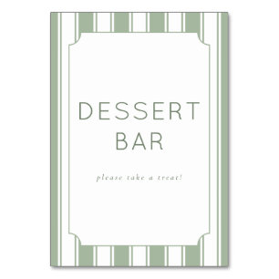 Numéro De Table Panneau de bar à desserts minimaliste vert pâle él