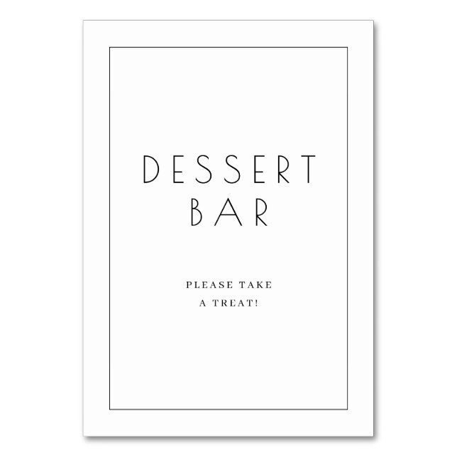 Numéro De Table Panneau de bar à desserts noir minimaliste (Par défaut)